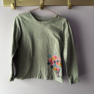 Hanna Andersson Grey Floral Top Size 110 cm (US Size 5)